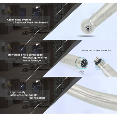 Υψηλή ταχύτητα οδοντικό Handpiece ανοξείδωτου με αντι τέτοιος πίσω θόρυβος λιγότερο από 60db