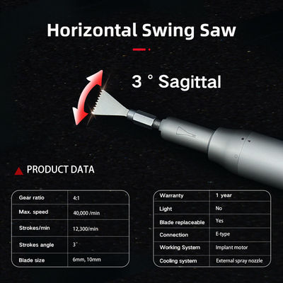 6mm Blade Dental Saw Handpiece Οδοντικό εμφύτευμα Χειρουργικό πριονιστικό πριονιστικό χειρουργικό